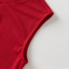 Dave&Bella Summer Kids Boys White/Red Stretchable Sleeveless Outdoor Soccer Outfit Sets