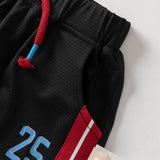 Dave&Bella Summer Kids Boys White/Red Stretchable Sleeveless Outdoor Soccer Outfit Sets