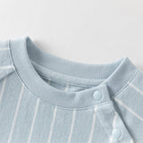 Dave&Bella Baby Boys Summer Sky Blue Short-sleeved Comfortable Cotton Indoor Rompers