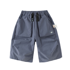 Dave&Bella Summer Kids Boys Grey Blue Comfortable Straight-leg Wide Pants