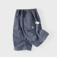 Dave&Bella Summer Kids Boys Grey Blue Comfortable Straight-leg Wide Pants