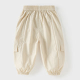 Dave&Bella Toddler Boys Summer Purple/Apricot Lightweight Loose Jogger Pants
