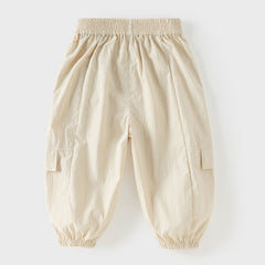 Dave&Bella Toddler Boys Summer Purple/Apricot Lightweight Loose Jogger Pants