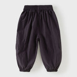 Dave&Bella Toddler Boys Summer Purple/Apricot Lightweight Loose Jogger Pants