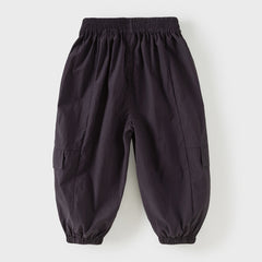 Dave&Bella Toddler Boys Summer Purple/Apricot Lightweight Loose Jogger Pants