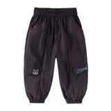 Dave&Bella Toddler Boys Summer Purple/Apricot Lightweight Loose Jogger Pants
