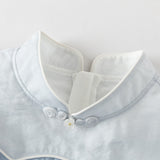 Dave&Bella Summer Toddler Girls Classic Blue Traditional-style Turtle A-line Mesh Dress