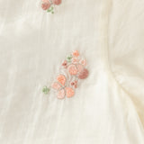 Dave&Bella Kids Girls Summer Milk White Chinese-style Embroidery Turtle Mesh Skirt Suits
