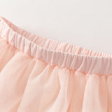 Dave&Bella Kids Girls Summer Milk White Chinese-style Embroidery Turtle Mesh Skirt Suits