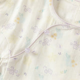 Dave&Bella Toddler Girls Summer Beige Butterfly Print Chinese-style Sleeveless Outfit Sets