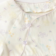 Dave&Bella Baby Girls Summer Beige Butterfly Print Soft Indoor Rompers