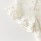 Dave&Bella Baby Girls Summer Beige Butterfly Print Soft Indoor Rompers