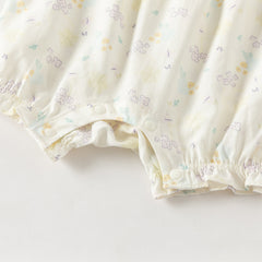 Dave&Bella Baby Girls Summer Beige Butterfly Print Soft Indoor Rompers