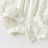 Dave&Bella Baby Girls Summer Beige Butterfly Print Soft Indoor Rompers