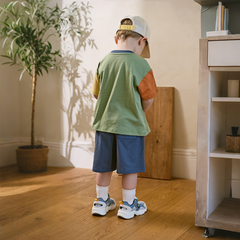 Dave&Bella Summer Toddler Boys Green Map Print Pure Cotton Top Short Sets