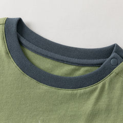 Dave&Bella Summer Toddler Boys Green Map Print Pure Cotton Top Short Sets