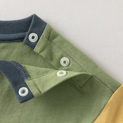 Dave&Bella Summer Toddler Boys Green Map Print Pure Cotton Top Short Sets