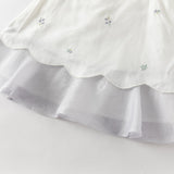 Dave&Bella Summer Toddler Girls White Chinese Style Party A-line Dress(wallet bag)