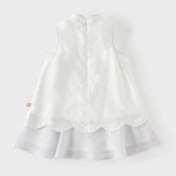 Dave&Bella Summer Toddler Girls White Chinese Style Party A-line Dress(wallet bag)