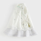 Dave&Bella Summer Toddler Girls White Chinese Style Party A-line Dress(wallet bag)