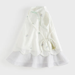 Dave&Bella Summer Toddler Girls White Chinese Style Party A-line Dress(wallet bag)