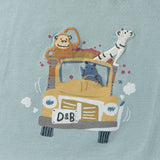 Dave&Bella Summer Toddler Boys Blue Casual Comfortable Cute Car Print Top Shorts Sets