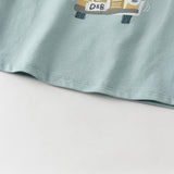 Dave&Bella Summer Toddler Boys Blue Casual Comfortable Cute Car Print Top Shorts Sets