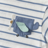 Dave&Bella Toddler Boys Summer Fashion Striped Red/Blue Breathable Casual T-shirts