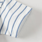 Dave&Bella Toddler Boys Summer Fashion Striped Red/Blue Breathable Casual T-shirts