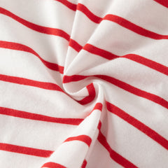 Dave&Bella Toddler Boys Summer Fashion Striped Red/Blue Breathable Casual T-shirts