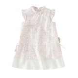 Dave&Bella Toddler Girls Summer Floral Print Turtle Elegant Chinese-style Party Dress