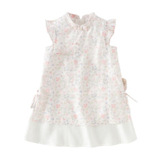 Dave&Bella Toddler Girls Summer Floral Print Turtle Elegant Chinese-style Party Dress