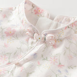 Dave&Bella Toddler Girls Summer Floral Print Turtle Elegant Chinese-style Party Dress