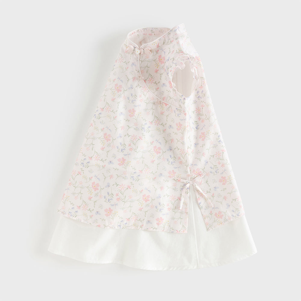 Dave&Bella Toddler Girls Summer Floral Print Turtle Elegant Chinese-style Party Dress