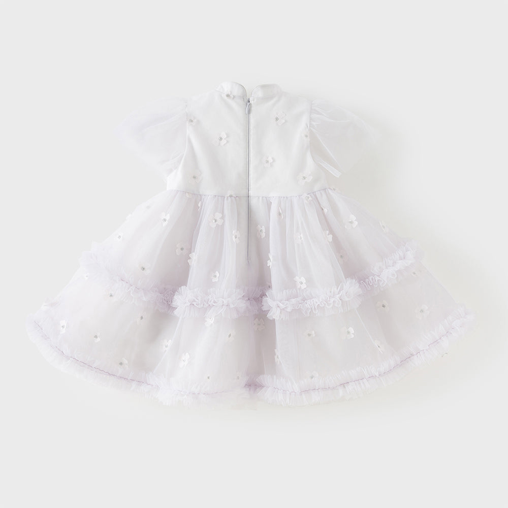 Dave&Bella Toddler Girls Summer Noble Purple Chinese-style Lightweight Mesh Dress