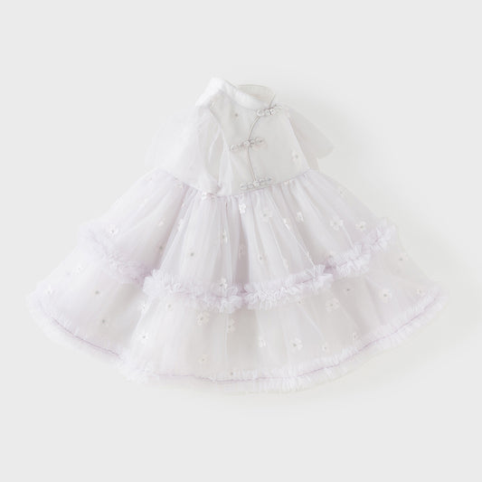 Dave&Bella Toddler Girls Summer Noble Purple Chinese-style Lightweight Mesh Dress