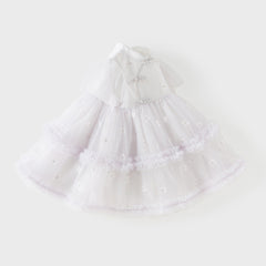 Dave&Bella Toddler Girls Summer Noble Purple Chinese-style Lightweight Mesh Dress