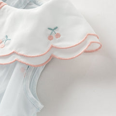 Dave&Bella Summer Toddler Girls Elegant Light Blue Lightweight Breathable Soft Mesh Dress