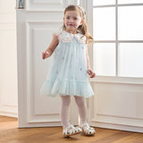 Dave&Bella Summer Toddler Girls Elegant Light Blue Lightweight Breathable Soft Mesh Dress-1