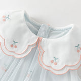 Dave&Bella Summer Toddler Girls Elegant Light Blue Lightweight Breathable Soft Mesh Dress-1