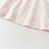 Dave&Bella Summer Toddler Girls Sweet Pink Print Soft Stretchable College-style Polos