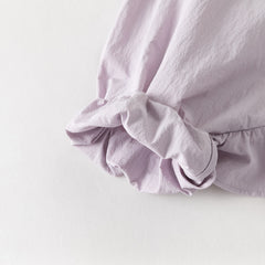 Dave&Bella Summer Toddler Girls Purple Hooded Lightweight Cape-style Sunscreen Jackets