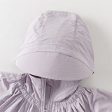 Dave&Bella Summer Toddler Girls Purple Hooded Lightweight Cape-style Sunscreen Jackets