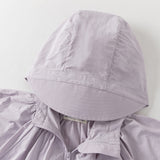 Dave&Bella Summer Toddler Girls Purple Hooded Lightweight Cape-style Sunscreen Jackets