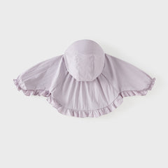 Dave&Bella Summer Toddler Girls Purple Hooded Lightweight Cape-style Sunscreen Jackets