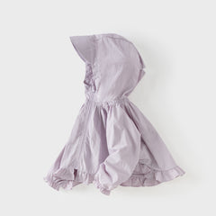Dave&Bella Summer Toddler Girls Purple Hooded Lightweight Cape-style Sunscreen Jackets