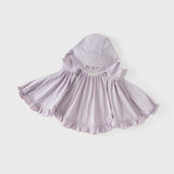 Dave&Bella Summer Toddler Girls Purple Hooded Lightweight Cape-style Sunscreen Jackets
