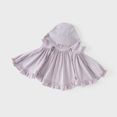 Dave&Bella Summer Toddler Girls Purple Hooded Lightweight Cape-style Sunscreen Jackets