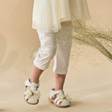 Dave&Bella Toddler Girls Summer Versatile Beige/Purple Stretchable Soft Pants
