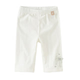 Dave&Bella Toddler Girls Summer Versatile Beige/Purple Stretchable Soft Pants